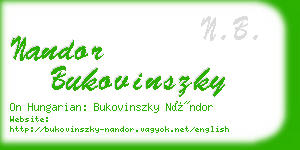 nandor bukovinszky business card